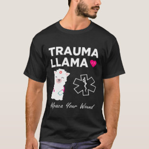 Camiseta TRAUMA LLAMA Alpaca Sua Ferida Engraçada Enfermeir