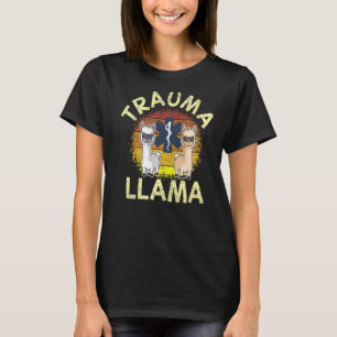 Camiseta Trauma Llama Aniversário Homens Mulheres Crianças