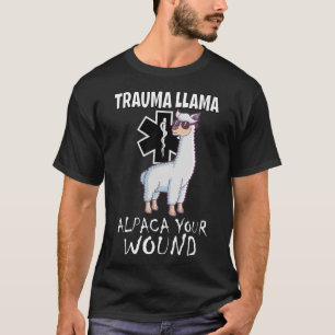 Camiseta Trauma Llama Emt Design Médico Ems Alpaca Sua Mulh
