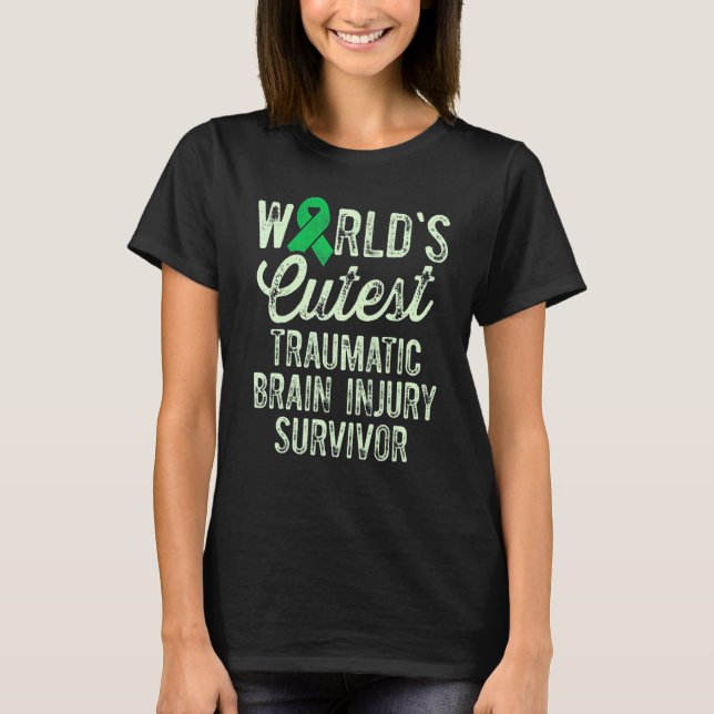 Camiseta Traumatic Brain Injury Survivor Cutest TBI Warrior (Frente)
