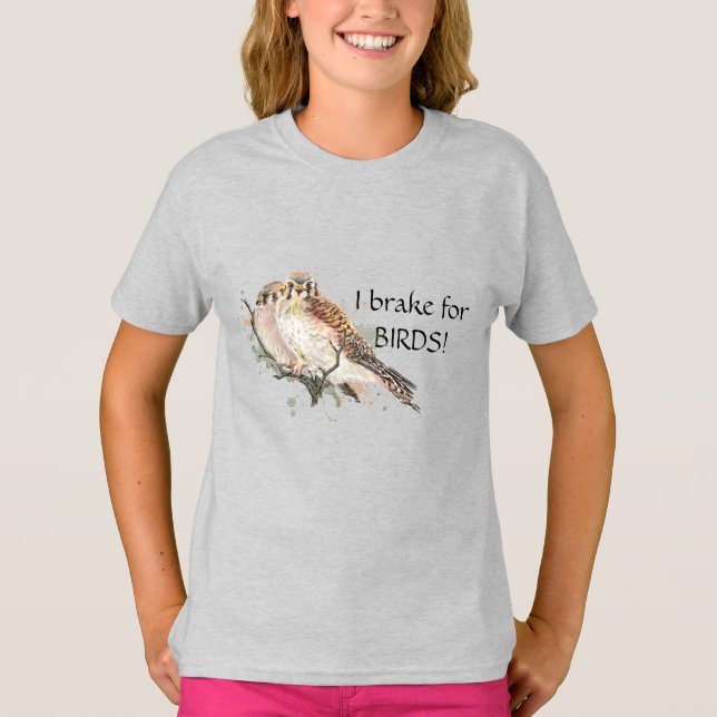 Camiseta Travão para aves Citação de Casal Kestrel (Frente)
