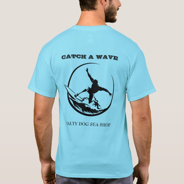 Camiseta Trave um t-shirt dos homens do gajo do surfista da (Verso)
