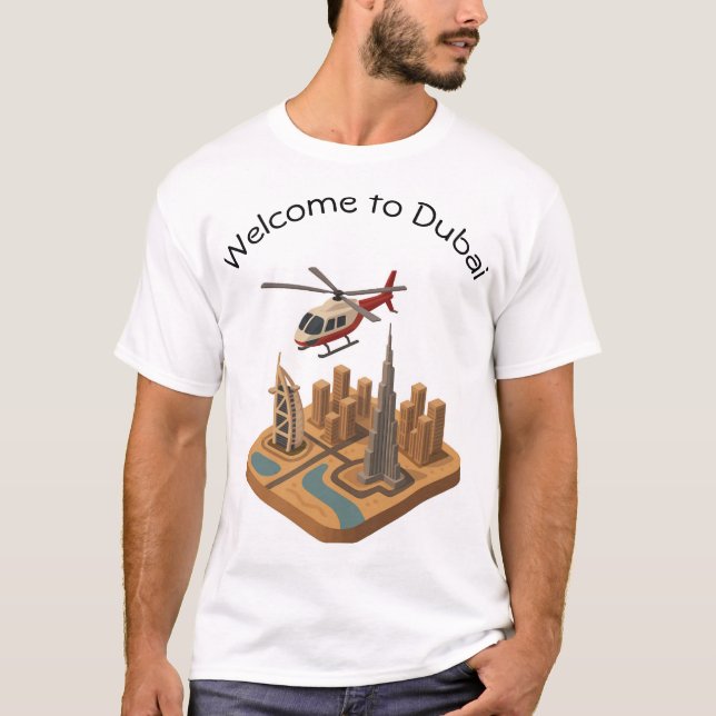 Camiseta Travel T-Shirt Design Titled : Welcome to Dubai (Frente)