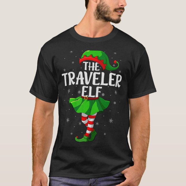 Camiseta Traveler Elf Christmas Girls Women Elf Squad Xmas  (Frente)