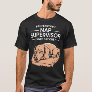 Camiseta Travesseiro Dachshund Supervisor de Soneca Profiss