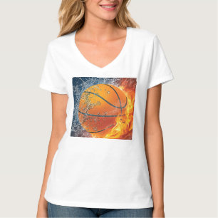Camiseta Travesseiro de arremesso de basquete em chamas
