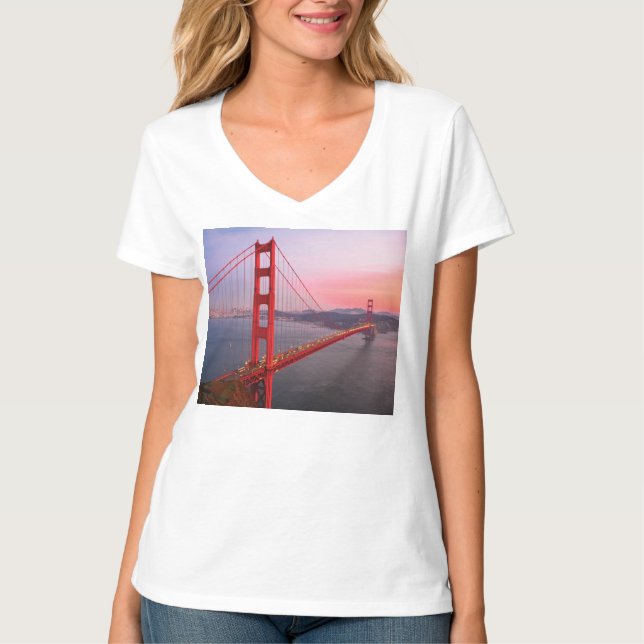 Camiseta travesseiro decorativo da ponte ouro (Frente)