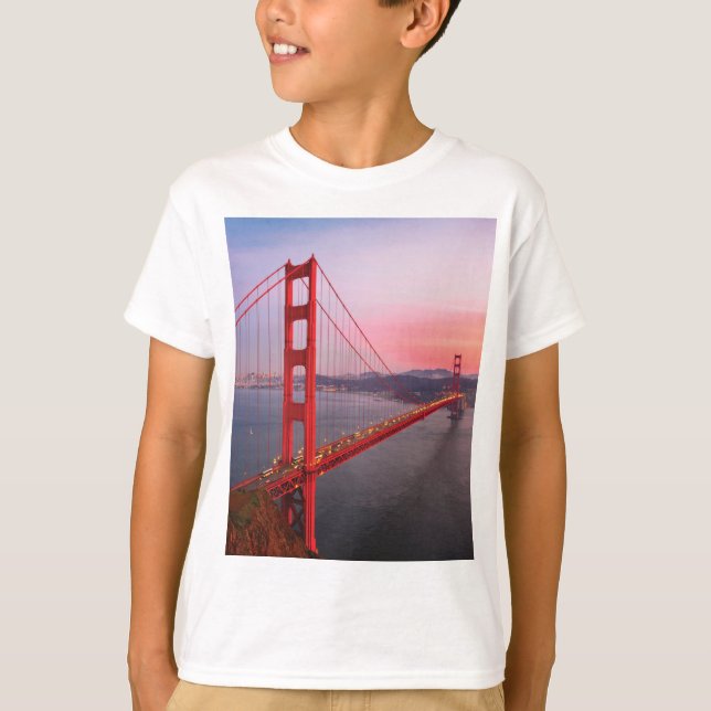 Camiseta travesseiro decorativo da ponte ouro (Frente)