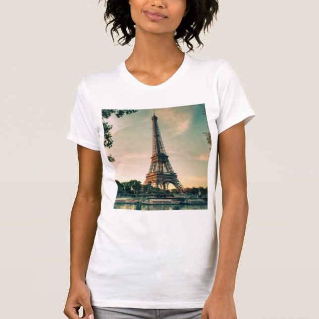Camiseta Travesseiro decorativo da torre Eiffel (Frente)