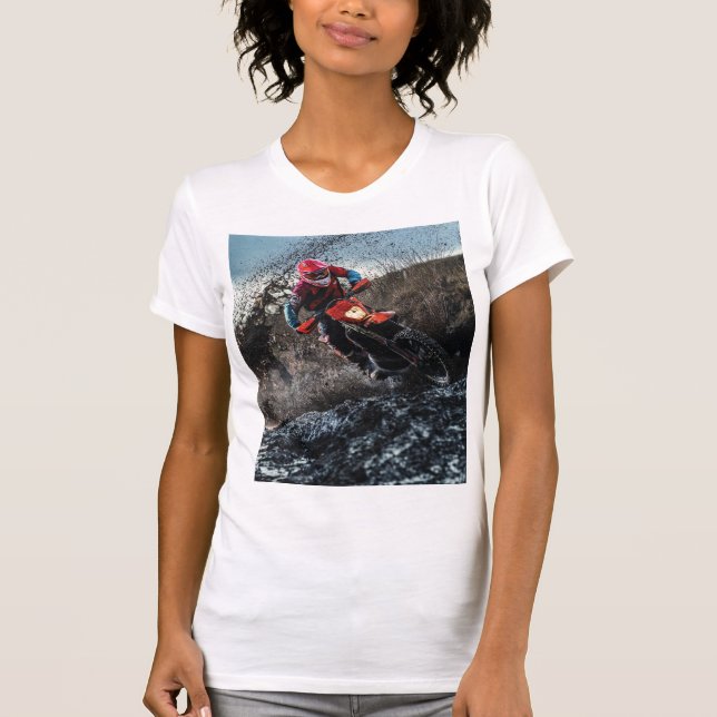 Camiseta Travesseiro decorativo de motociclista (Frente)