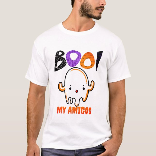 Camiseta Travesseiro decorativo fantasma de Spooky Hallowee (Frente)