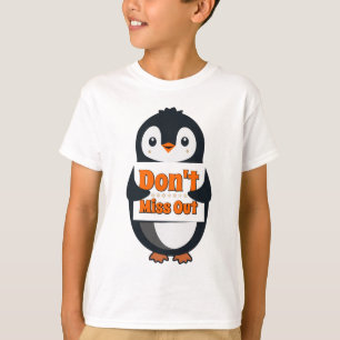 Camiseta Travesseiro Decorativo Pinguim Não Perca a Oportun