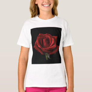 Camiseta travesseiro decorativo Rosa vermelha