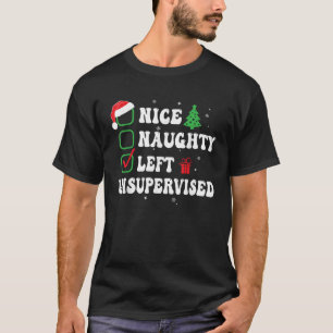 Camiseta Travesso Bom Gorro de Lista de Natal Esquecido Sem