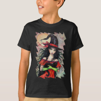 Camiseta Travessuras de Outono Bruxa de Halloween e Gato Pr