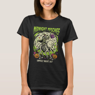 Camiseta Travessuras do Cavaleiro Ósseo de Halloween