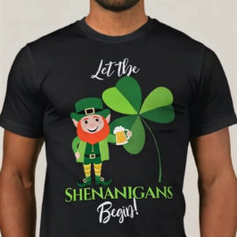 Camiseta Travessuras Leprechaun Trevo Dia de São Patrício