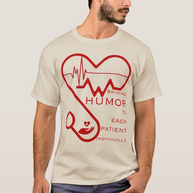 Camiseta Trazendo humor a cada paciente individualmente - e (Frente)