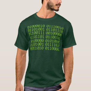 Camiseta TRAZER ME PIZZA em código binário para gamer e pro