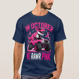 Camiseta Tre Dino em outubro Usamos Rosa Conscientização do