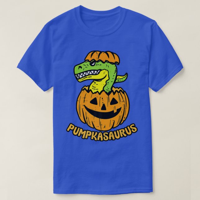 Camiseta Tre do Menino das Bruxas do Halloween Pumpkasaurus (Frente do Design)