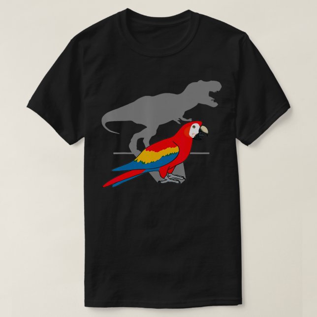 Camiseta TRe Scarlet Macaw, Papagaio Dinossauro Engraçado,  (Frente do Design)