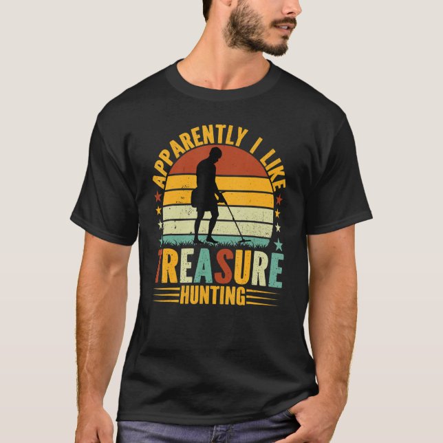 Camiseta Treasure Hunter Metal Detectando Eu Gosto Do Tesou (Frente)