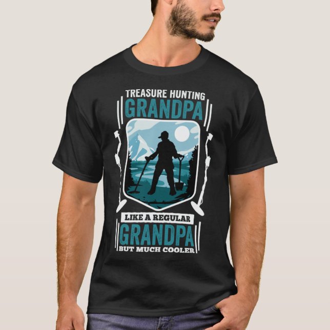 Camiseta Treasure Hunter Vovô para o tesouro caçando grão (Frente)