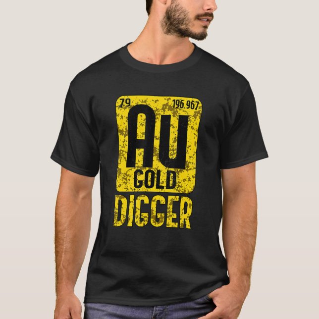 Camiseta Treasure Hunting Gold Panner Gold Au Symbol Period (Frente)