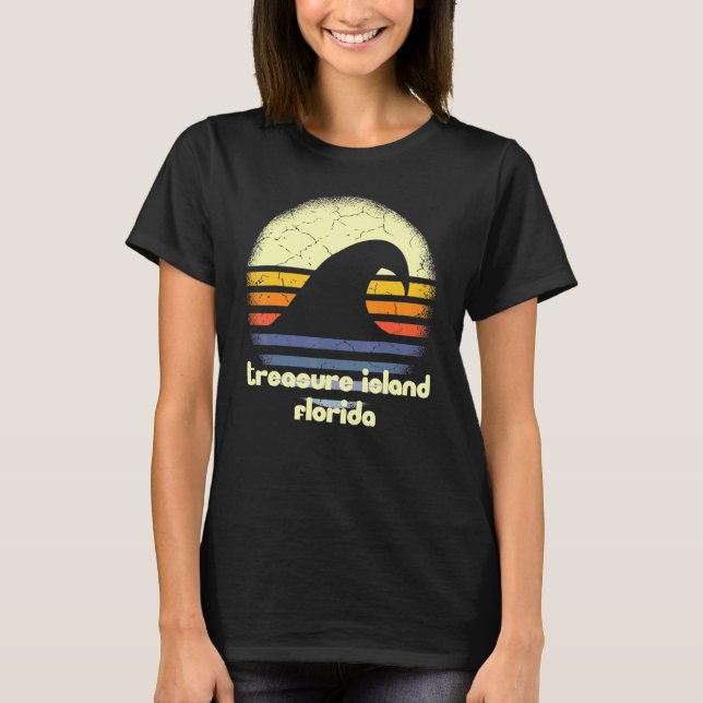 Camiseta Treasure Island Beach Florida Ocean Wave Fl (Frente)