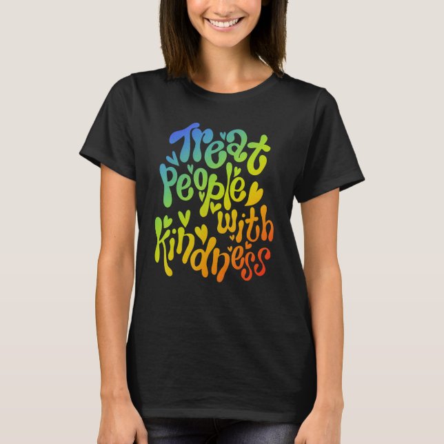 Camiseta Treat People With Kindness Anti Bullying Rainbow P (Frente)
