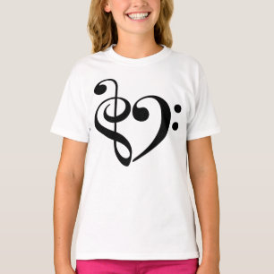 Camiseta Treble Clef Bass Clef Clef Heart Music Lover