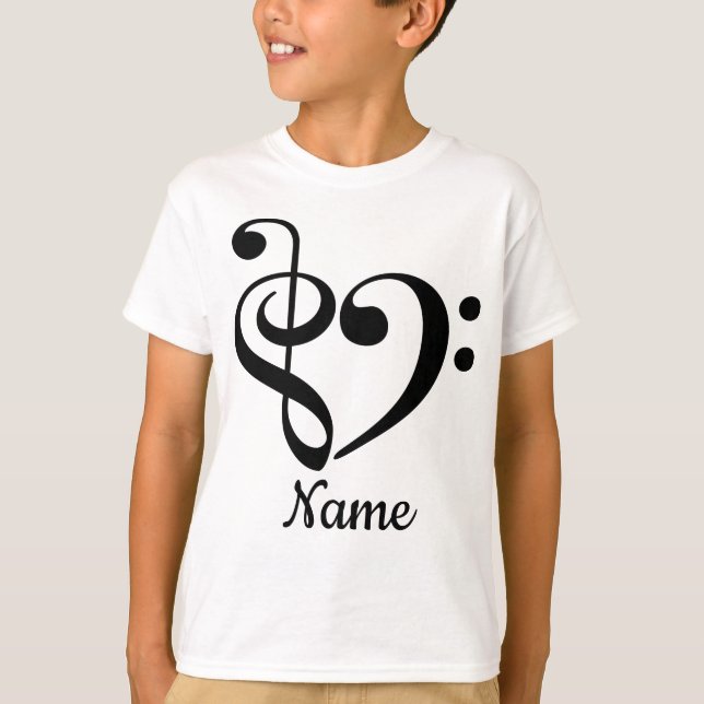 Camiseta Treble Clef Bass Clef Clef Heart Music Lover Perso (Frente)