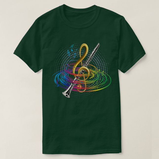 Camiseta Treble Clef Clarinet (Frente do Design)