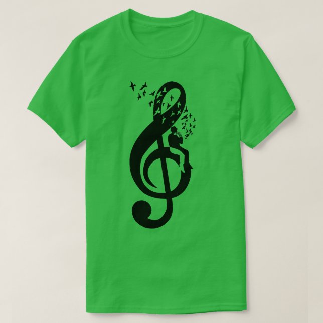 Camiseta Treble Clef Harmonica (Frente do Design)