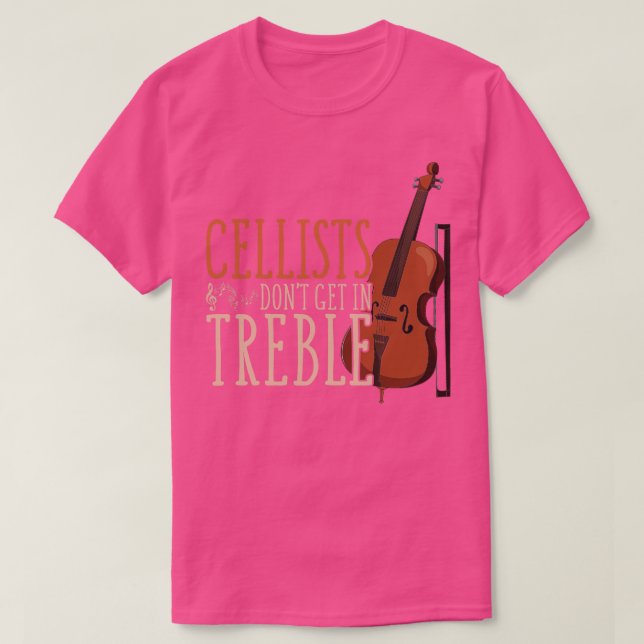 Camiseta Treble Clef Musico Funny Cellist (Frente do Design)