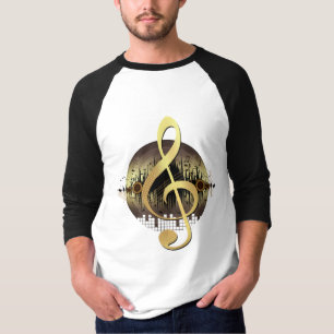 Camiseta Treble de Ouro em Vinil Artístico para Amantes de