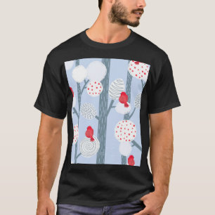 Camiseta Trechos de Natal, árvores, florestas de colheita.