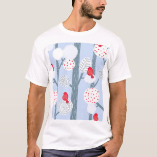 Camiseta Trechos de Natal, árvores, florestas de colheita.