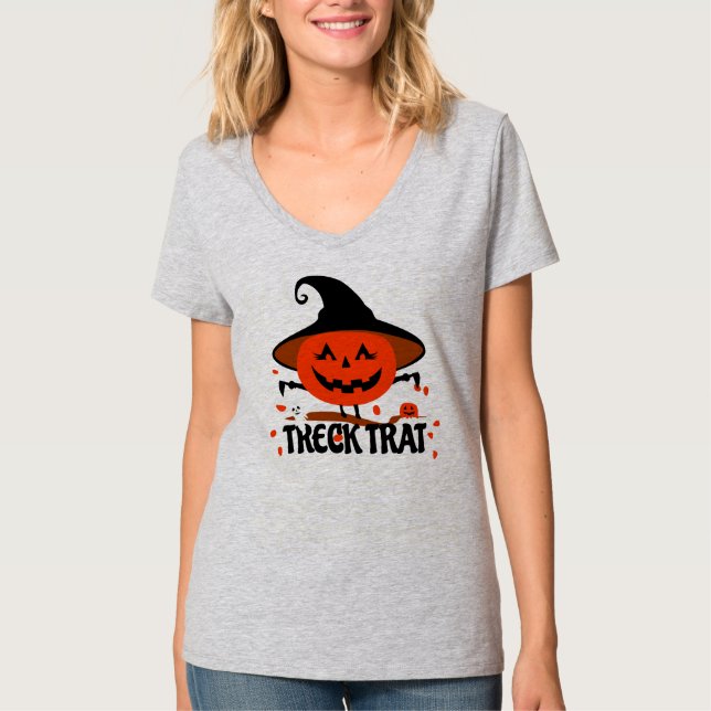Camiseta Treck Trat Pumpkin sorrindo (Frente)