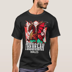 Camiseta Tredegar Wales Welsh Flag Y Ddraig Goch Dragon