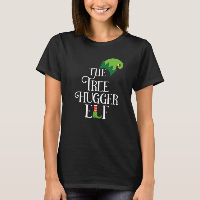 Camiseta Tree Hugger Elf Matching Family Group Natal Pa (Frente)