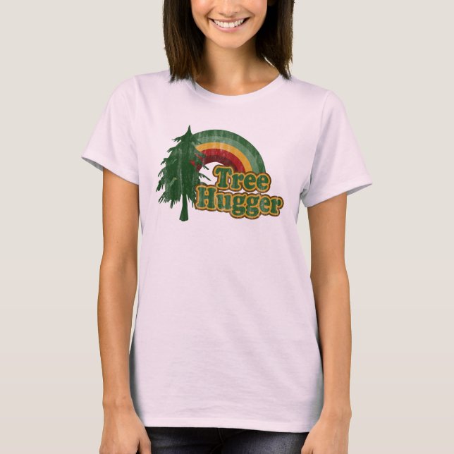 Camiseta Tree Hugger Hippie Rainbow (Frente)