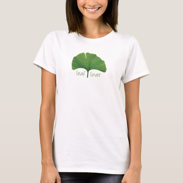 Camiseta Tree Hugger, Leaf Lover - Ginkgo (Frente)