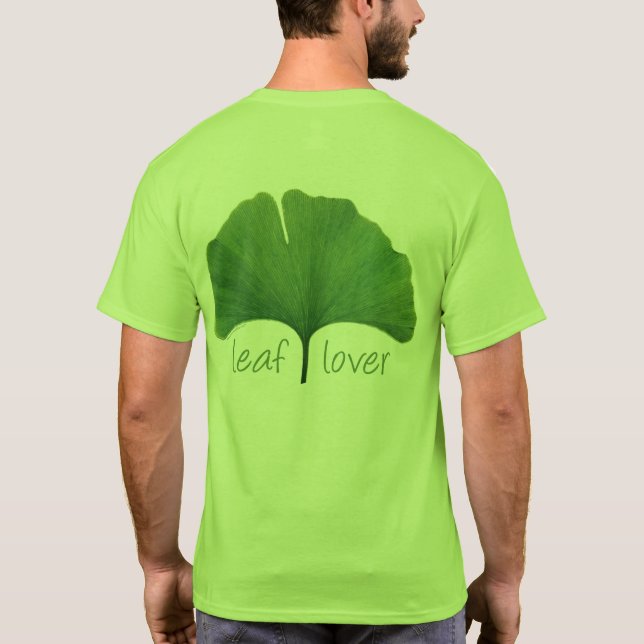 Camiseta Tree Hugger, Leaf Lover Ginkgo Leaf Eco (Verso)