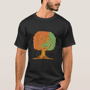 Camiseta Tree Of Life Yin Yang Símbolo Tao Taijitu Yoga Pea