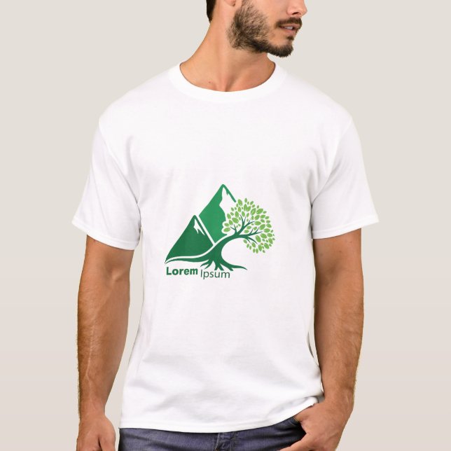 Camiseta Tree on Mountain Nature Growth Minimalist T-Shirt (Frente)