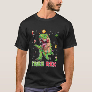 Camiseta Tree Rex Christmas Dinosaur T Rex Light Tree Sweat