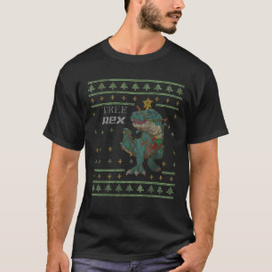 Camiseta Tree Rex Dinosaur Ugly Christmas Sweater Rex