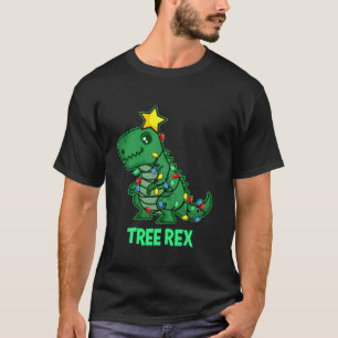 Camiseta Tree Rex Funny Cute Retro Christmas Dino